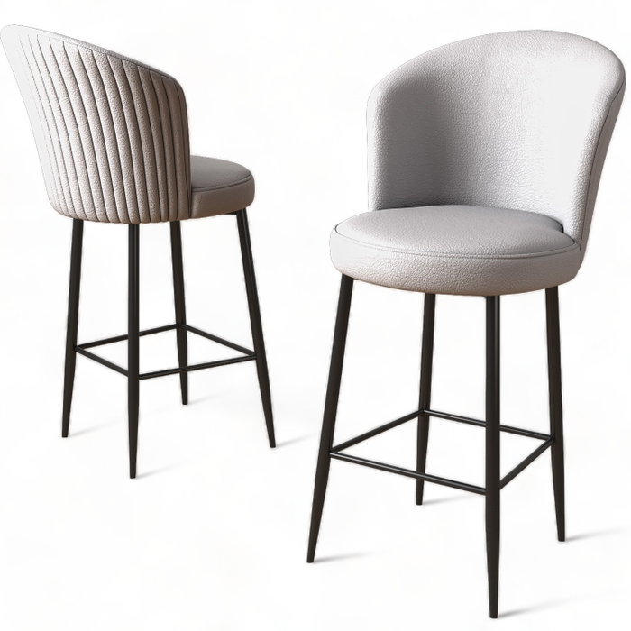 Hanah Home Uras Juego de 2 Taburetes de Bar Gris y Negro